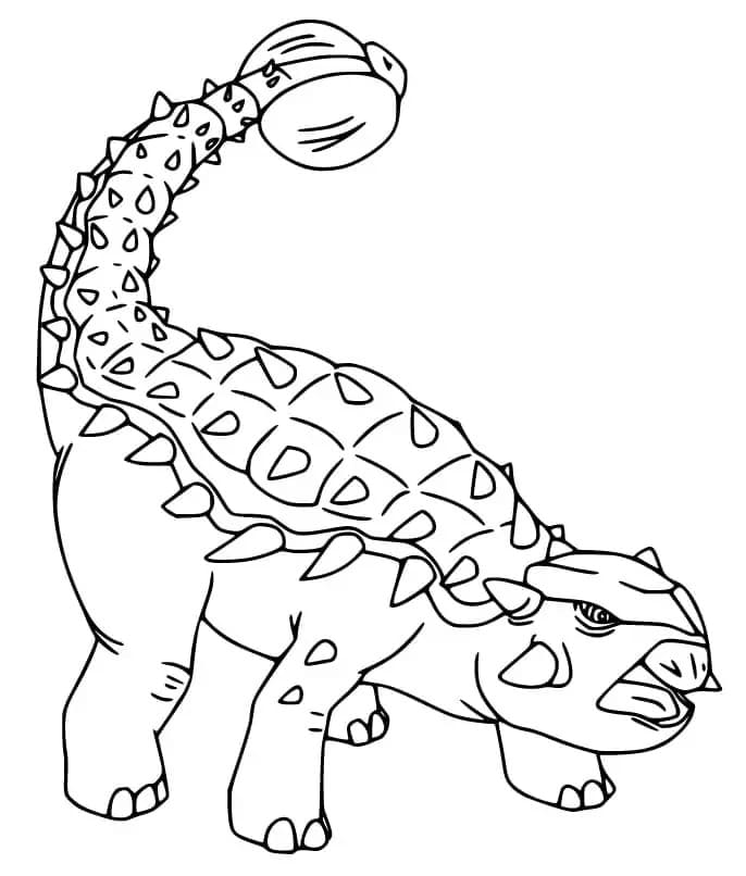 Ankylosaurus basit Boyama Sayfası