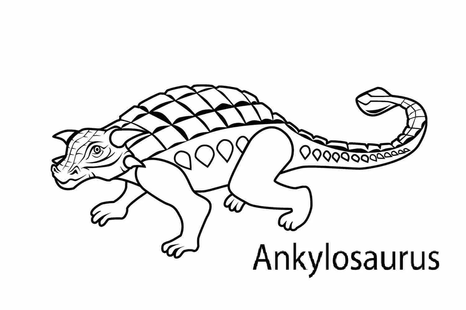 Ankylosaurus kolay Boyama Sayfası