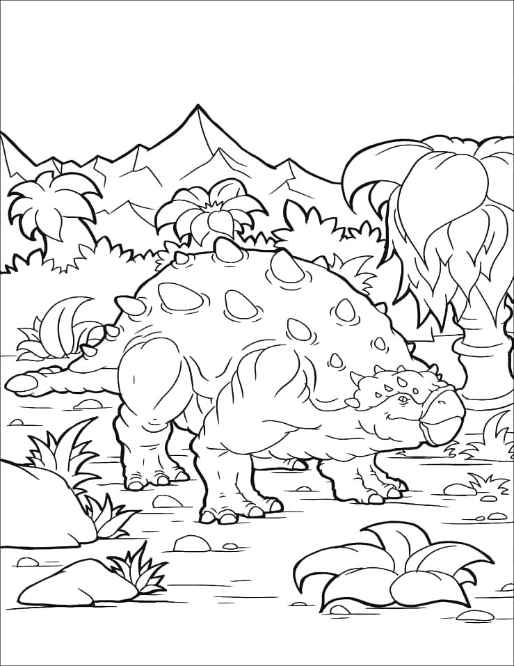 Ankylosaurus ücretsiz Boyama Sayfası