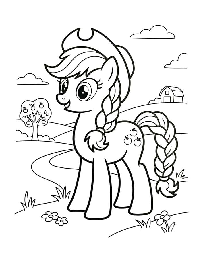 Applejack Basit Boyama Sayfası