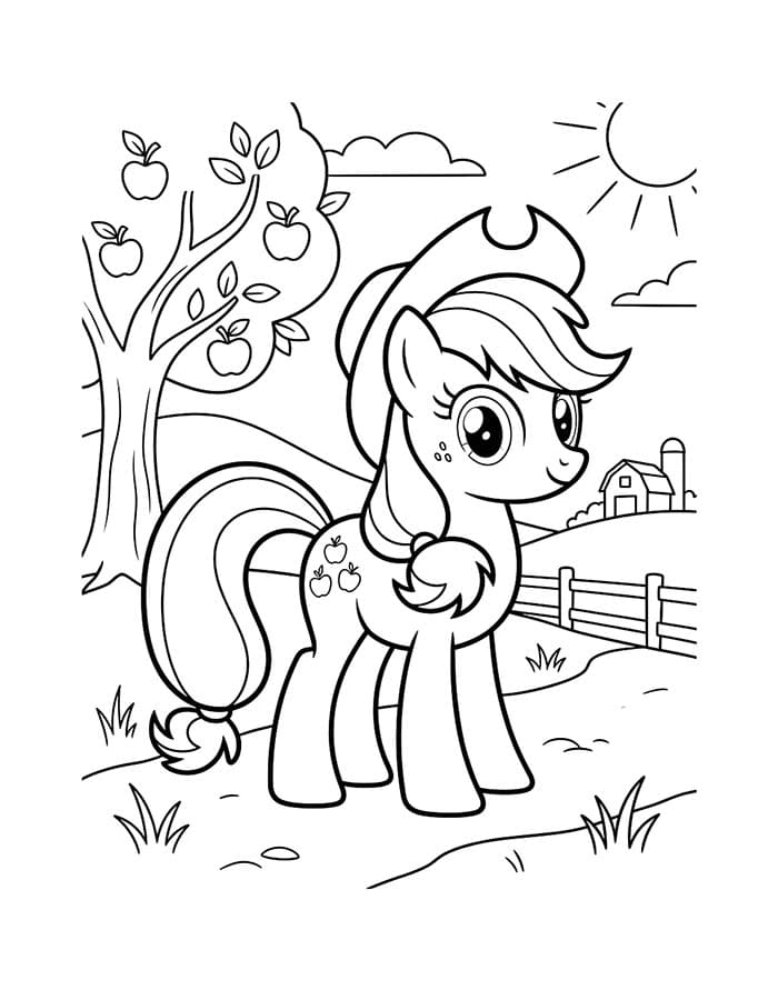 Applejack Çizim Boyama Sayfası