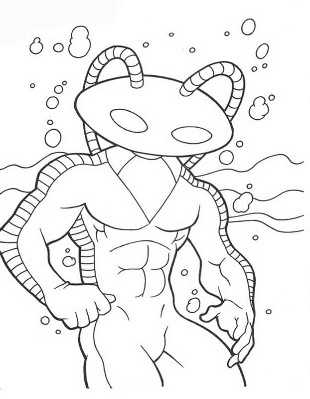 Aquaman'den Black Manta'yı çiz Boyama Sayfası