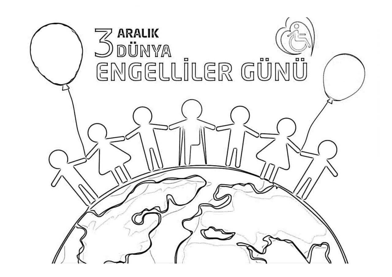 Aralık ayında çocuklar Boyama Sayfası
