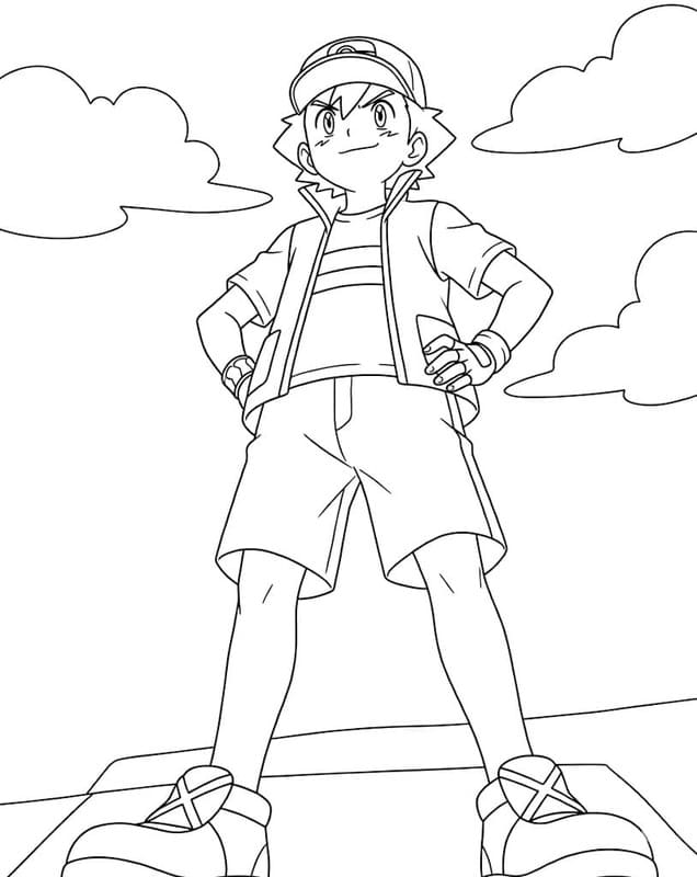 Ash Ketchum Çizim Boyama Sayfası