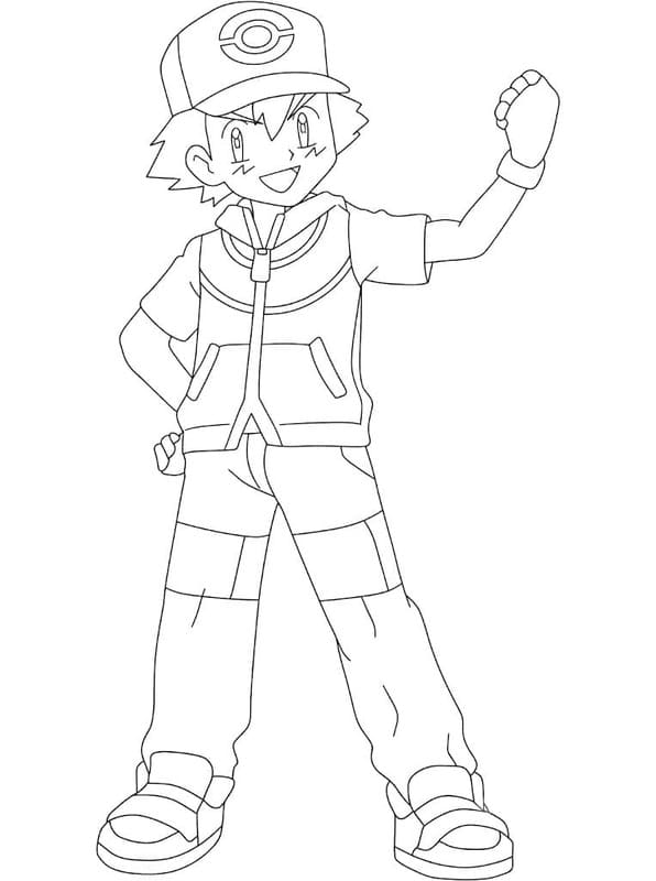 Ash Ketchum Kolay Boyama Sayfası