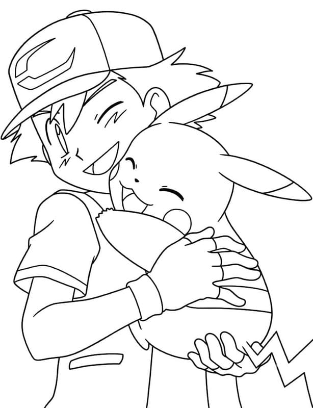 Ash Ketchum yazdırılabilir Boyama Sayfası