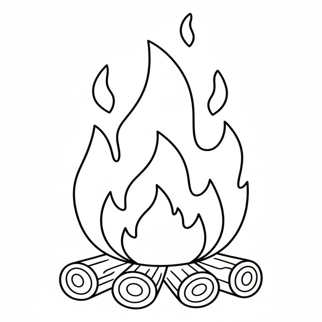Ateş Ücretsiz Yazdırılabilir Boyama Sayfası
