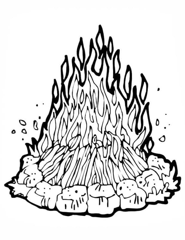 Ateş çocuklar için temel Boyama Sayfası
