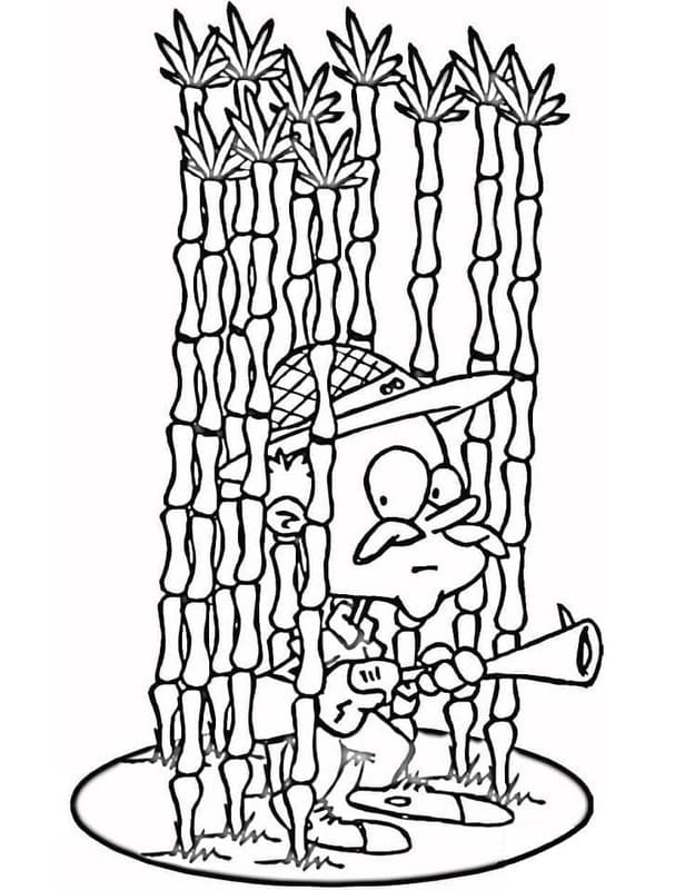 Avcılık Çocuklar İçin yazdırılabilir Boyama Sayfası