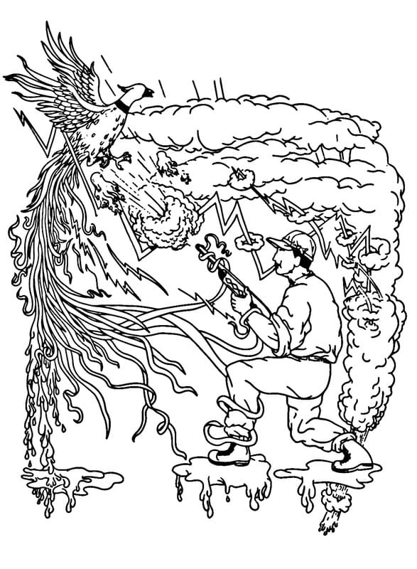 Avcılık Görüntü Boyama Sayfası