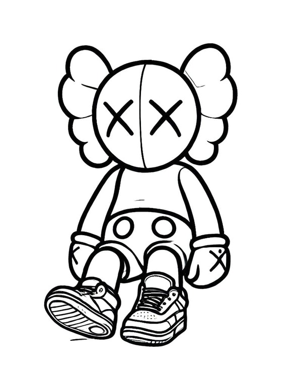 Ayakkabılı Kaws çiz Boyama Sayfası