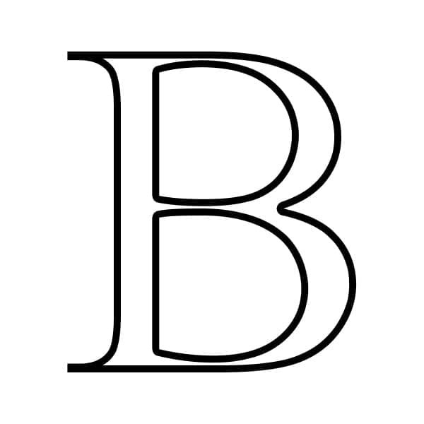 B Harfi Çizim görüntüsü Boyama Sayfası