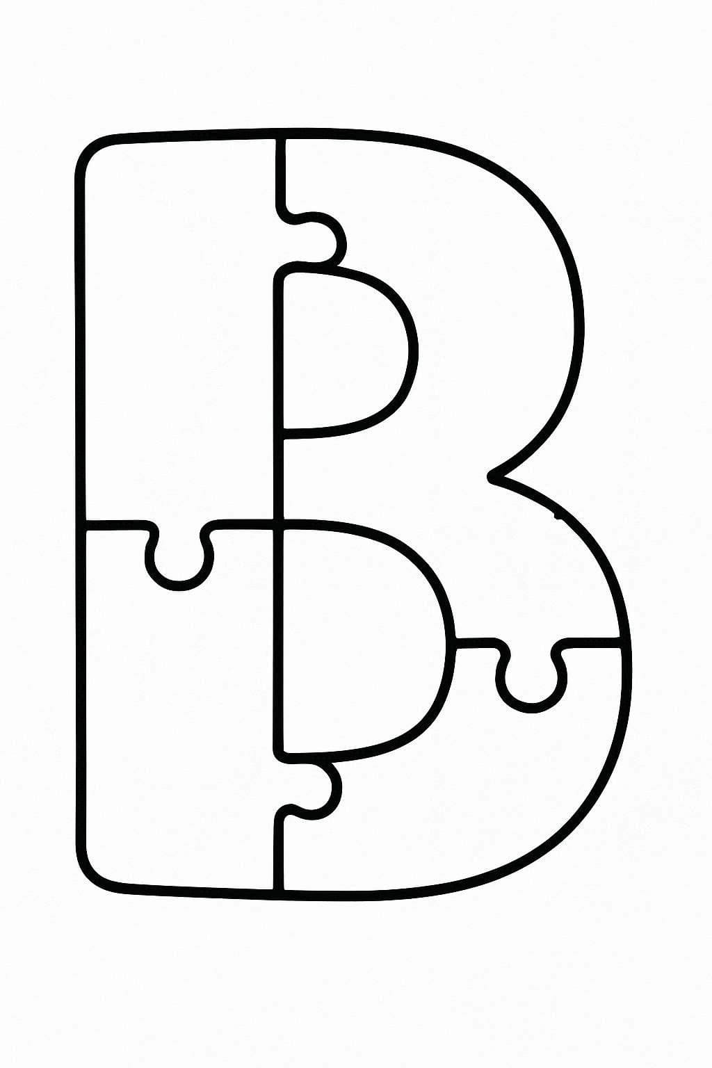 B Harfi Resim çiz Boyama Sayfası