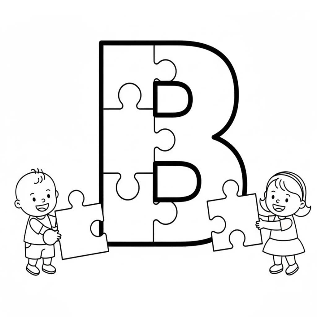 B Harfi çocuklarda Boyama Sayfası