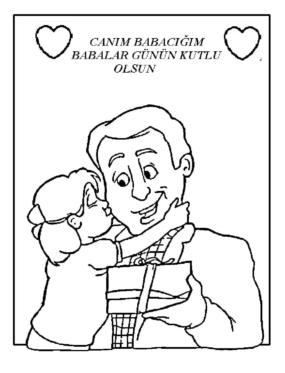 Babalar Günü eğlencesi çiz Boyama Sayfası