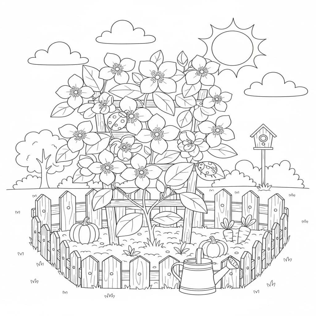 Bahçe 4 Boyama Sayfası