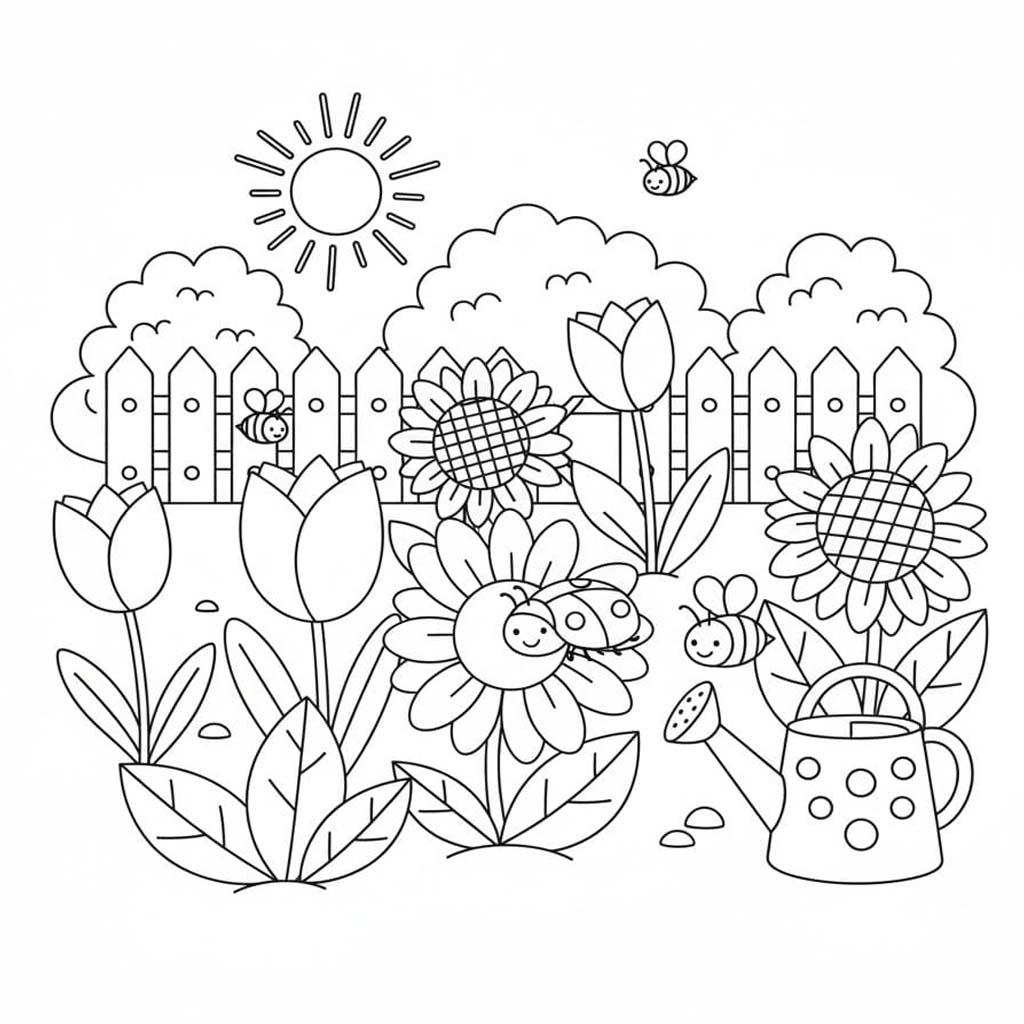 Bahçe 7 Boyama Sayfası