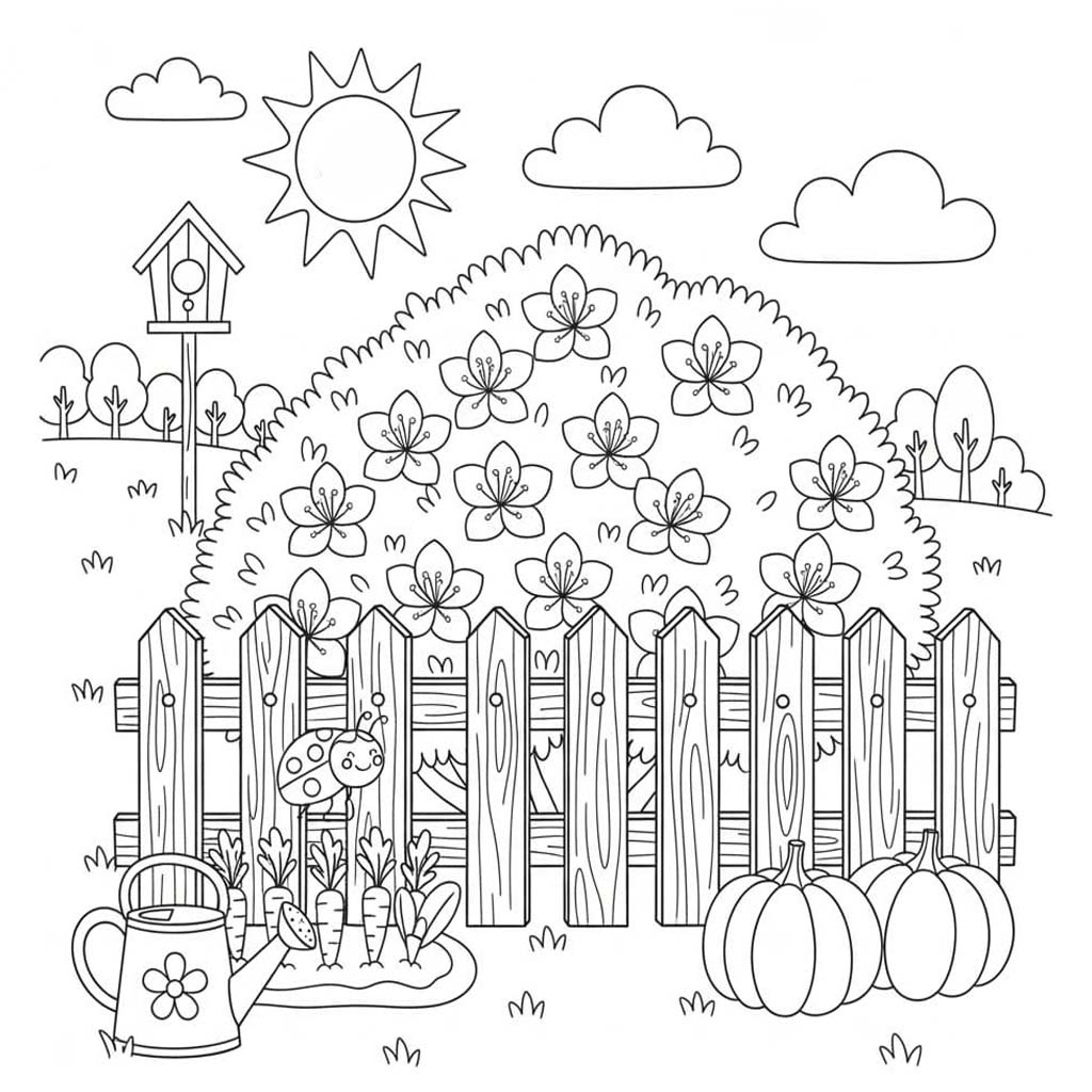 Bahçe 8 Boyama Sayfası
