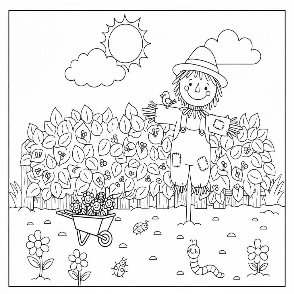 Bahçe Görüntü Boyama Sayfası