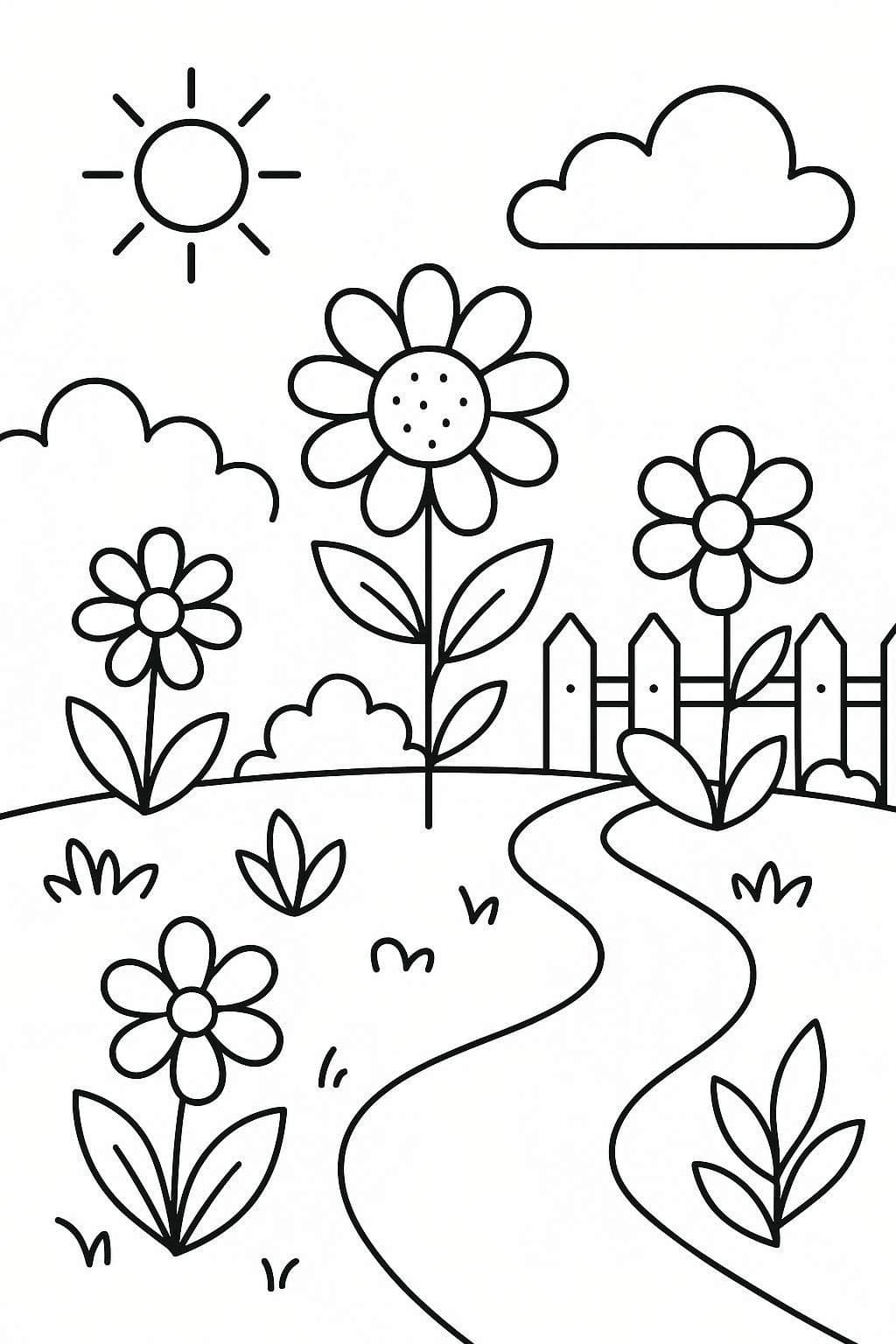 Bahçe Ücretsiz Yazdırılabilir Boyama Sayfası