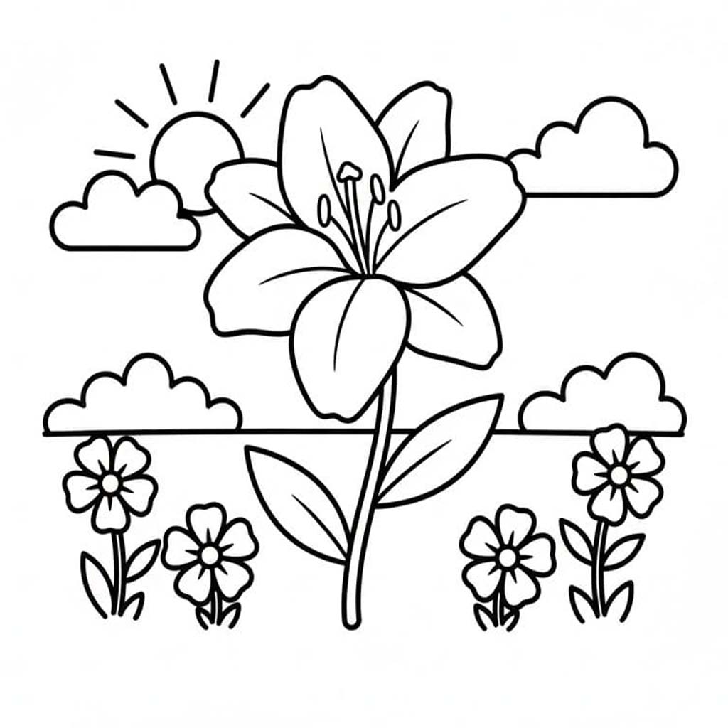 Bahçe Ücretsiz Boyama Sayfası