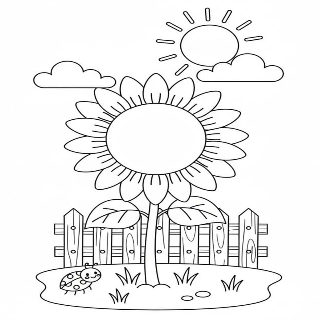 Bahçe Yazdırılabilir Boyama Sayfası