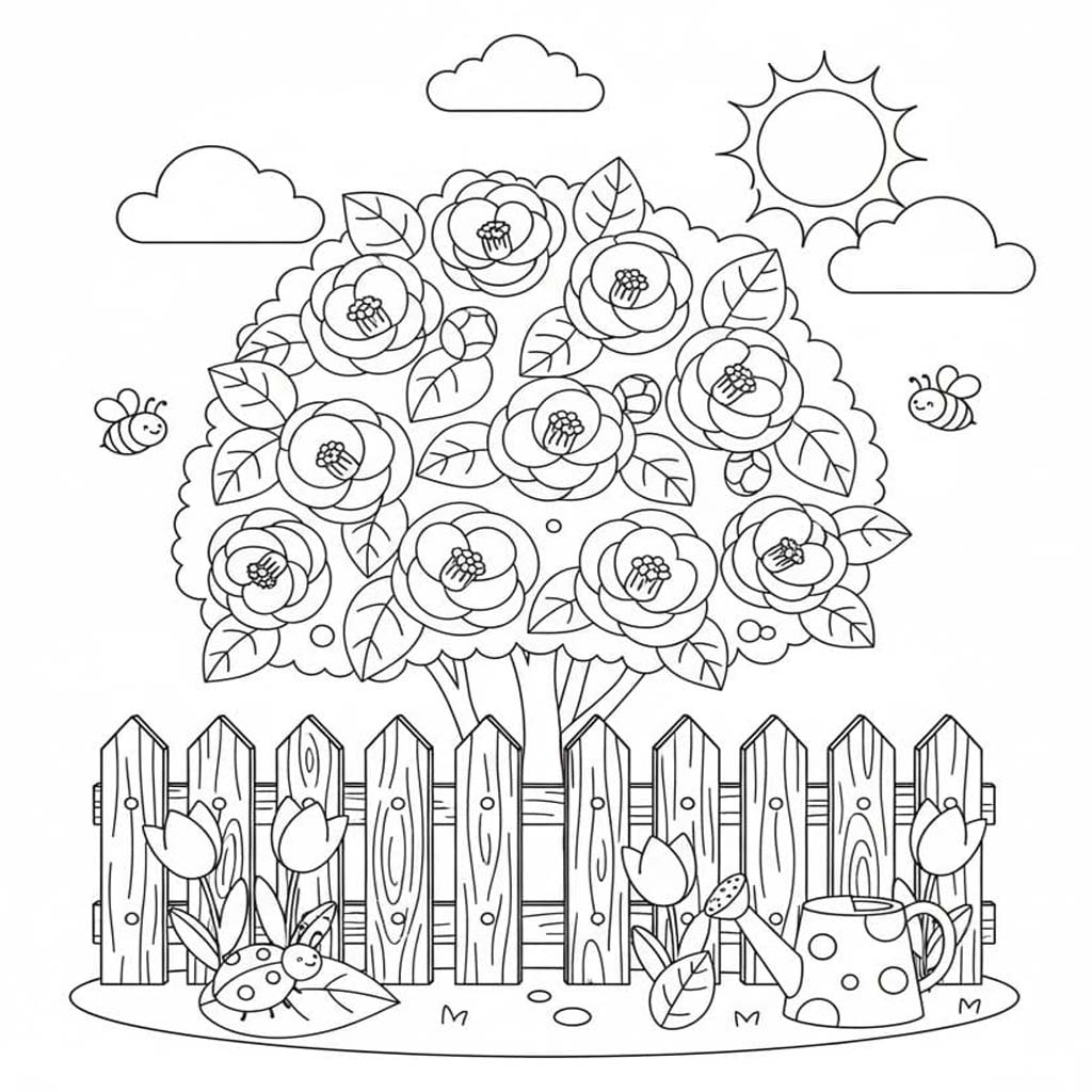 Bahçe çocuklar için yazdırılabilir Boyama Sayfası