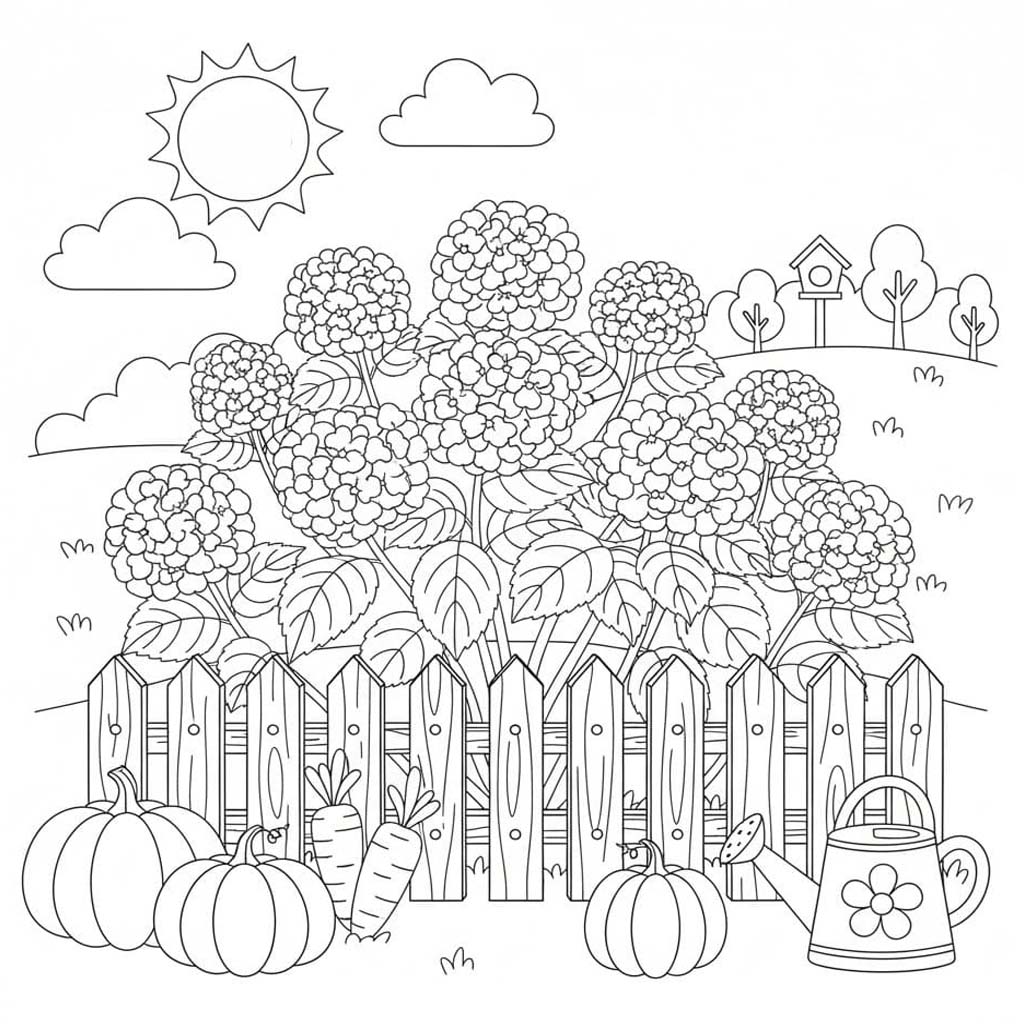 Bahçe çocuklar için Boyama Sayfası
