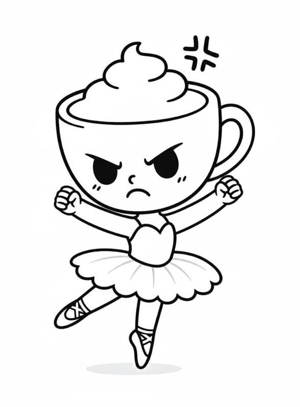 Ballerina Cappuccina çocuklar için ücretsiz yazdırılabilir Boyama Sayfası