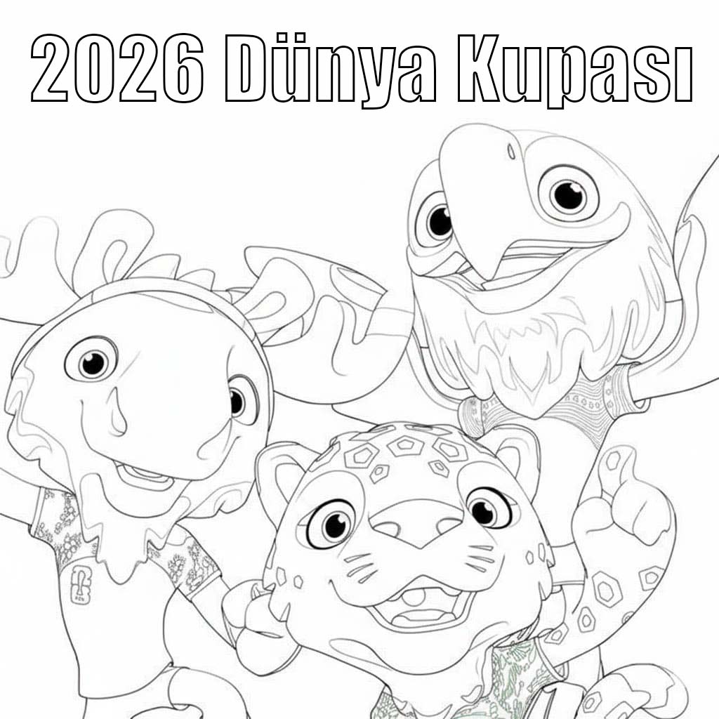 Basit 2026 Dünya Kupası Görüntü Boyama Sayfası