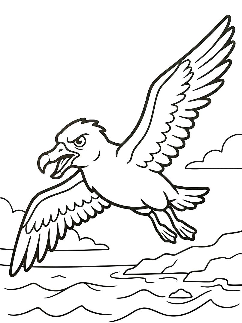 Basit Albatros resim Boyama Sayfası