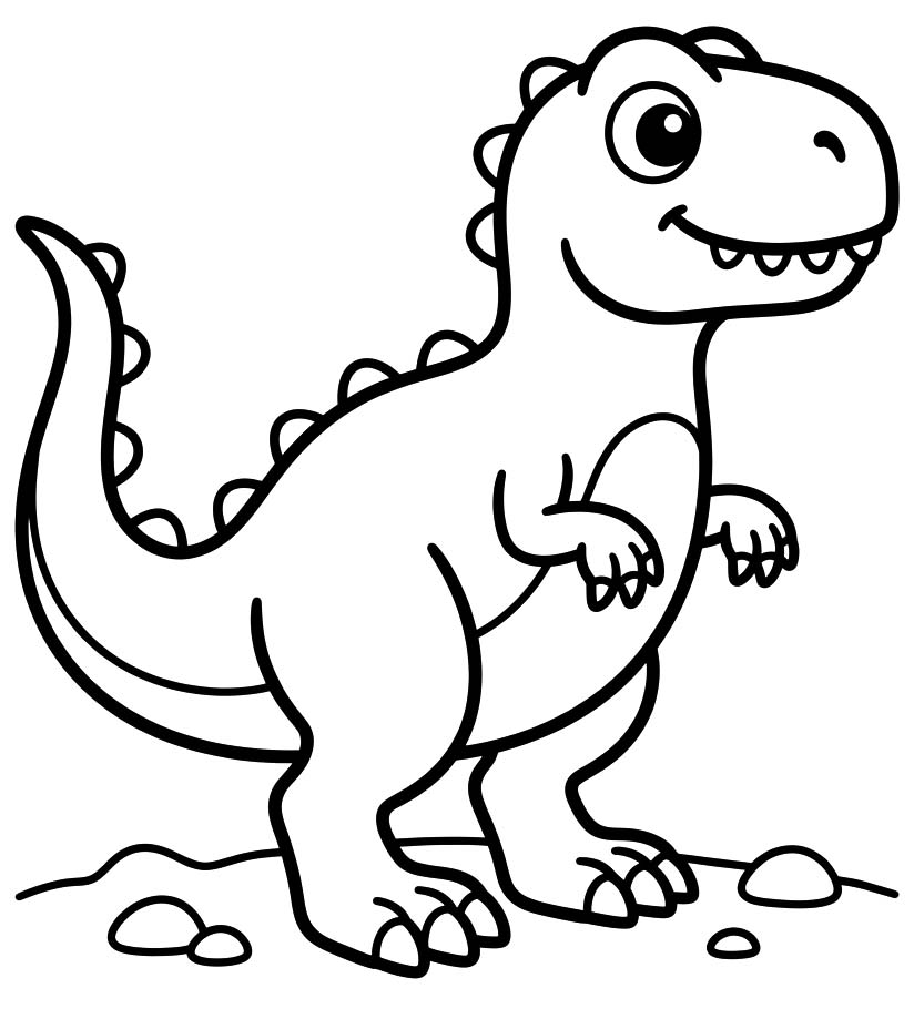 Basit Allosaurus Boyama Sayfası