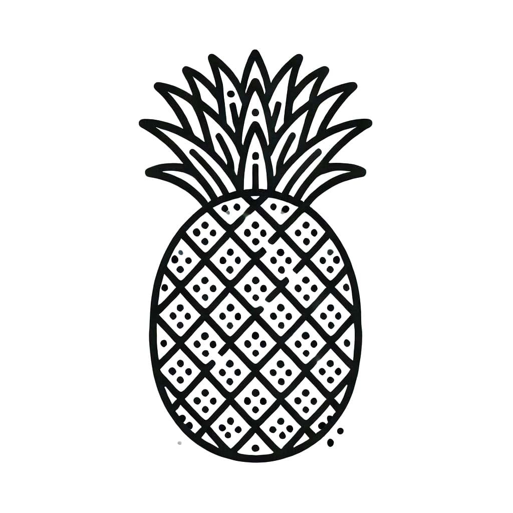 Basit Ananas çizimi Boyama Sayfası