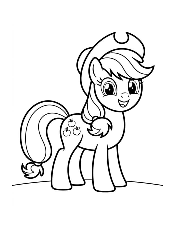 Basit Applejack resim Boyama Sayfası