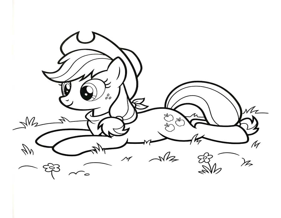 Basit Applejack Boyama Sayfası