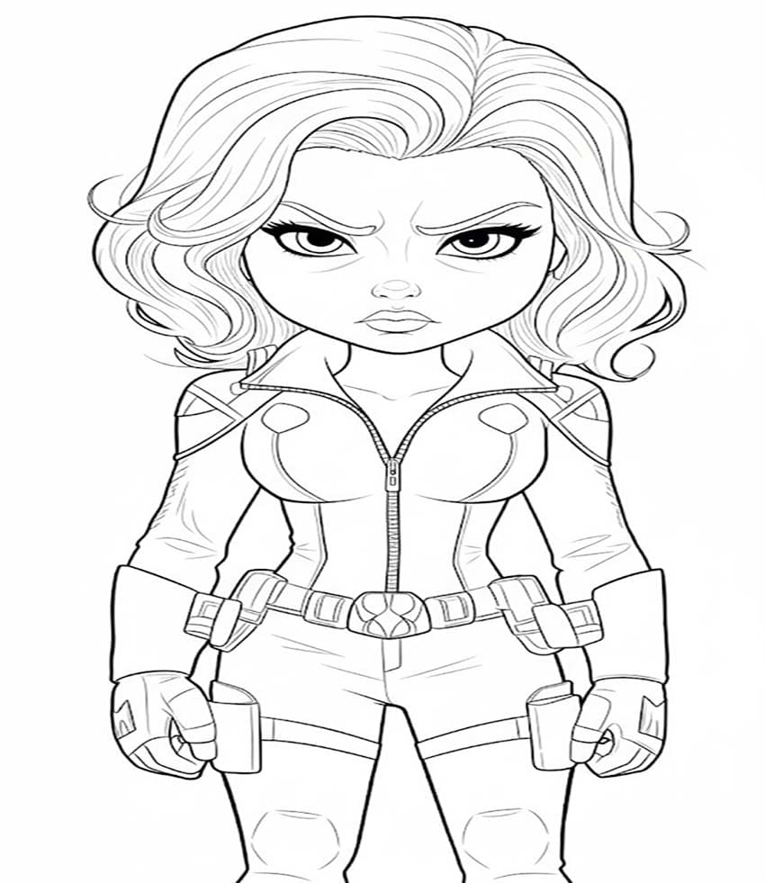 Basit Black Widow Çizim Boyama Sayfası