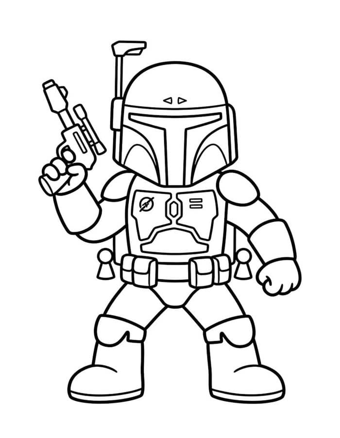 Basit Boba Fett resim Boyama Sayfası