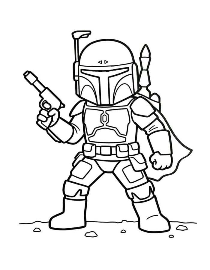 Basit Boba Fett Boyama Sayfası