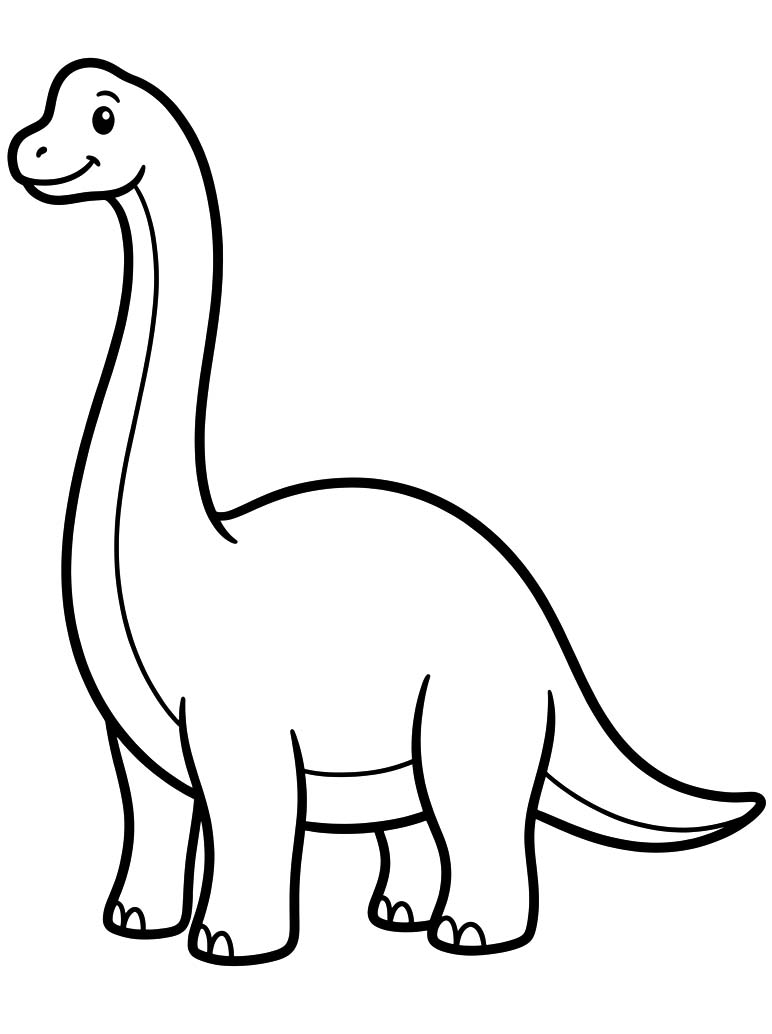 Basit Brachiosaurus Çizim Boyama Sayfası