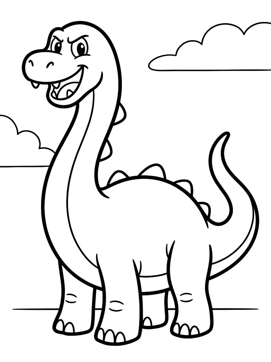 Basit Brachiosaurus resim Boyama Sayfası