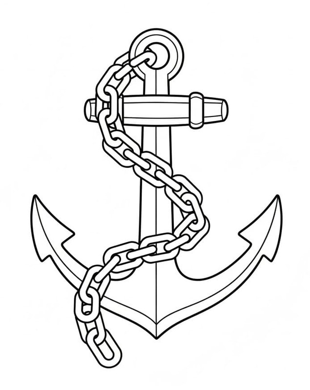 Basit Çapa Çizim Boyama Sayfası