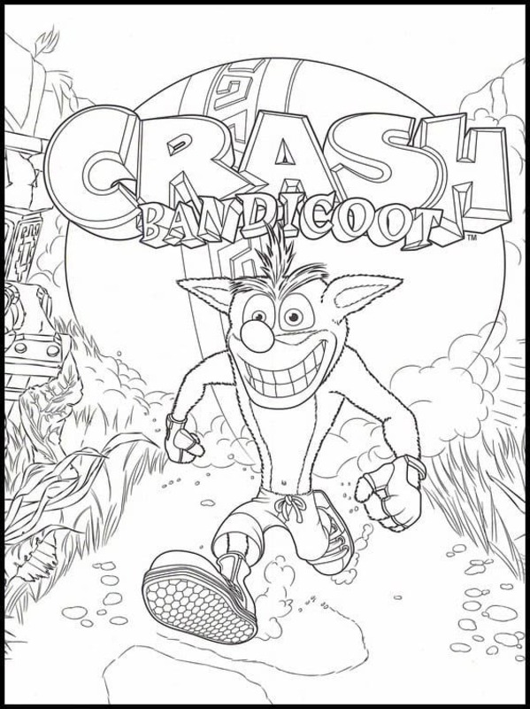 Basit Crash Bandicoot Çizim Boyama Sayfası