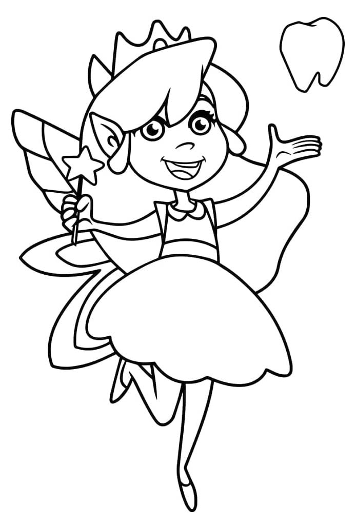 Basit Diş Perisi Boyama Sayfası