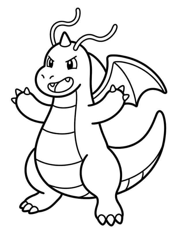 Basit Dragonite Çizim Boyama Sayfası