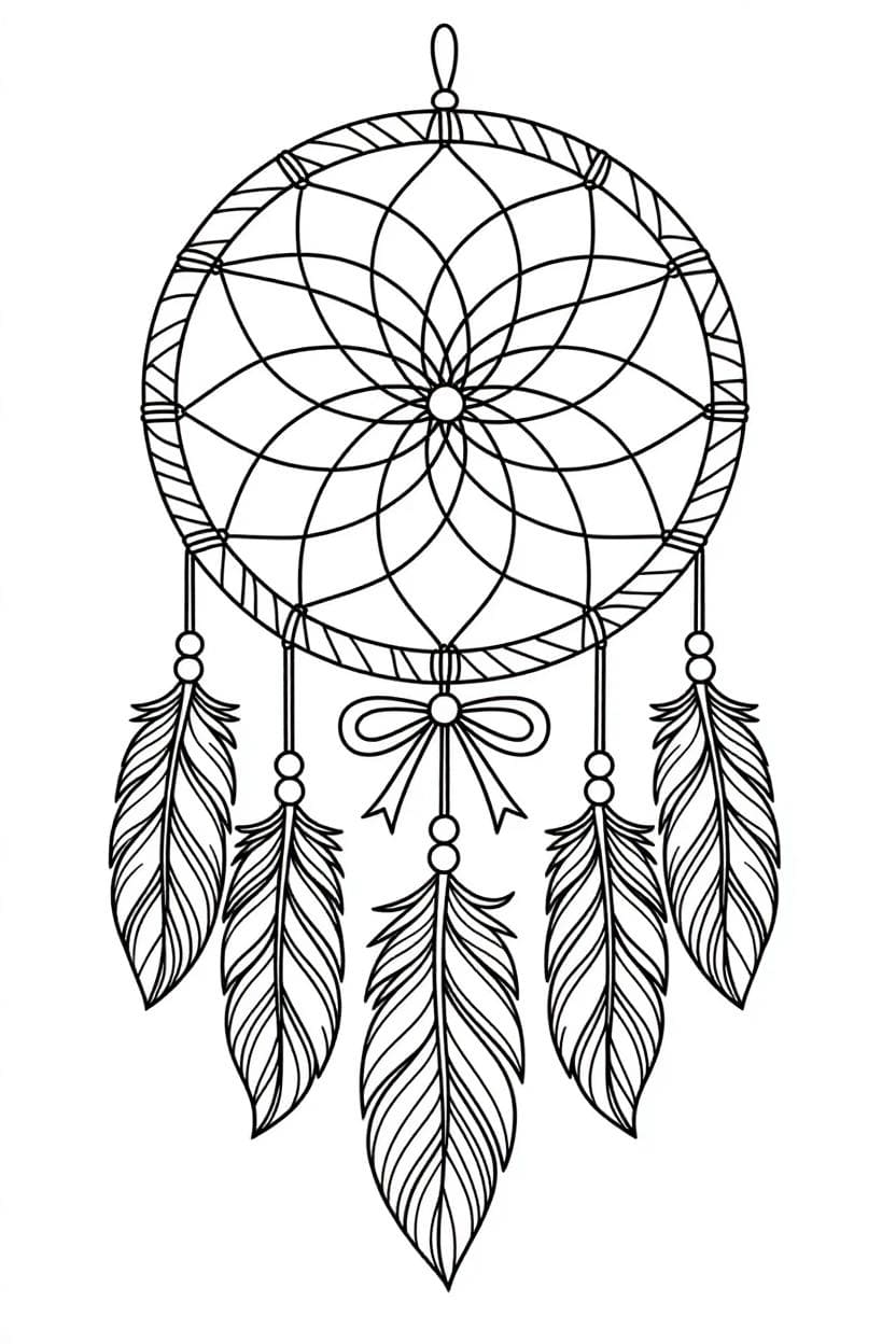 Basit Düş Kapanı Çizim Boyama Sayfası