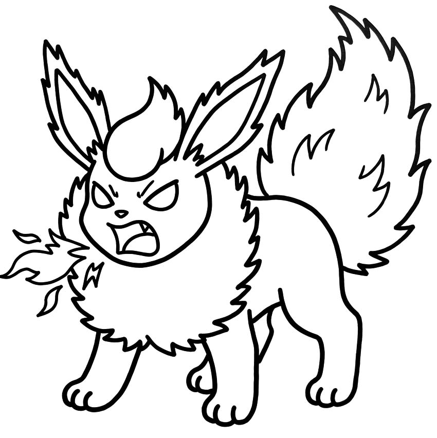 Basit Flareon resim Boyama Sayfası