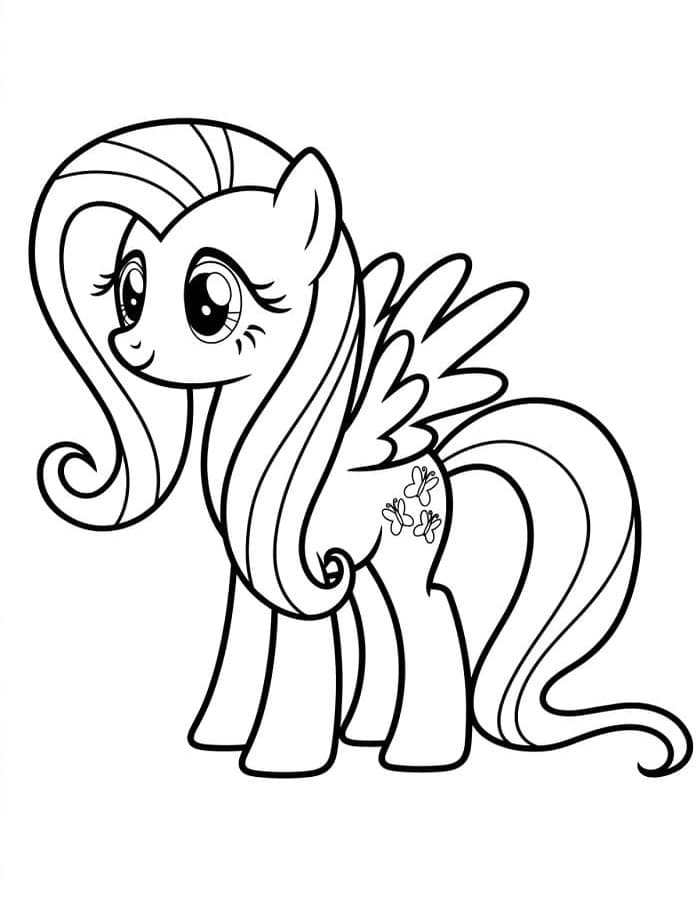 Basit Fluttershy resim Boyama Sayfası