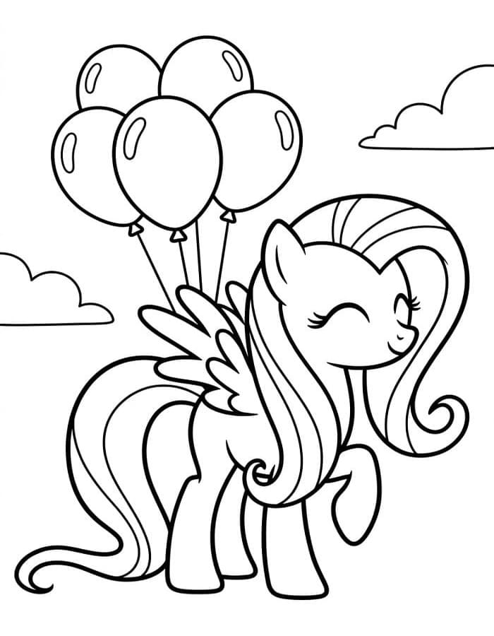 Basit Fluttershy Boyama Sayfası