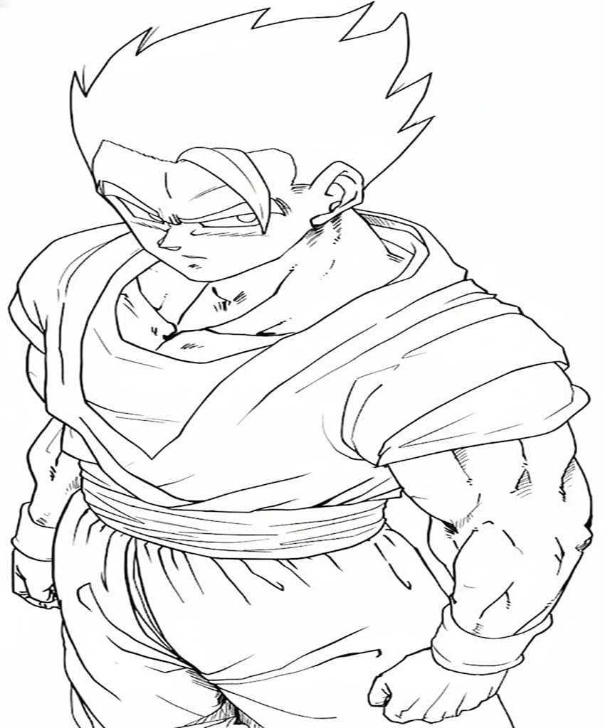 Basit Gohan resim Boyama Sayfası