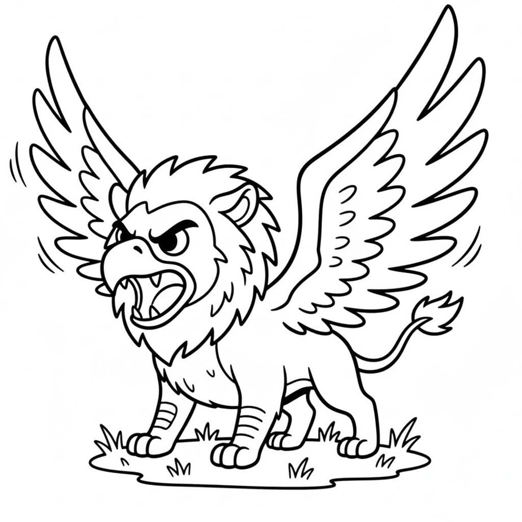Basit Griffon Çizim Boyama Sayfası